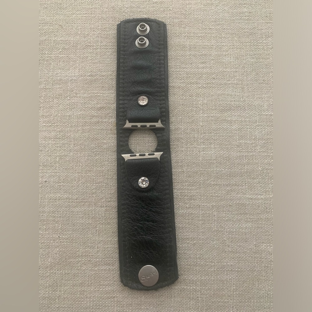 Spark’l watch band Black Leather cuff